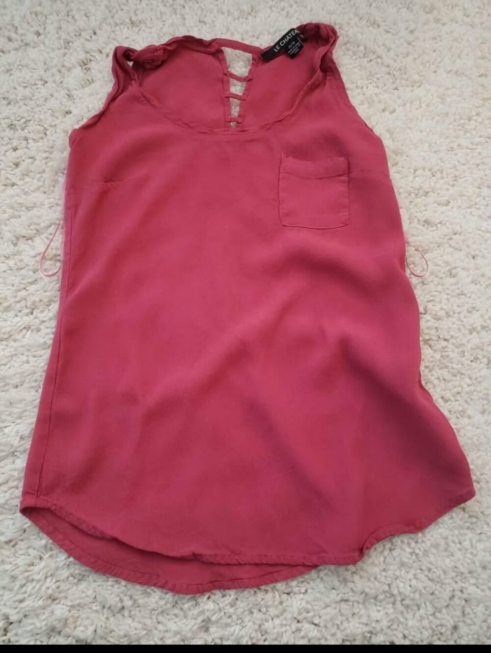 le chateau Rose-Pink Sleeveless Pocket Skirt